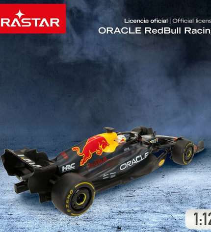 Red Bull remote-controlled police car toy, 1:12 scale, red and black, with detailed police vehicle design, set of two.