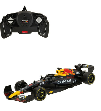 Four Red Bull police remote control cars in marine blue, 1:18 scale, with detailed exterior design, measuring 31 x 6.5 x 11 cm.