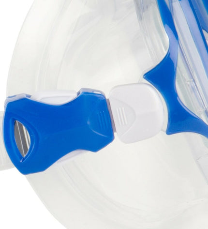 AquaSport kids snorkel mask and tube set in blue for water sports, suitable for children and adults, shown in the image.