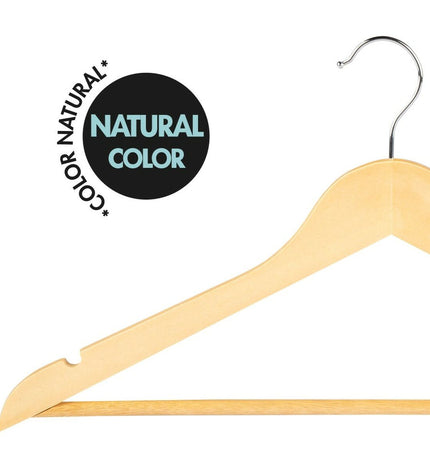 Set of four Max Home wooden and steel hangers, 44.5 x 23 cm, for home storage and organization, 20 pieces total.
