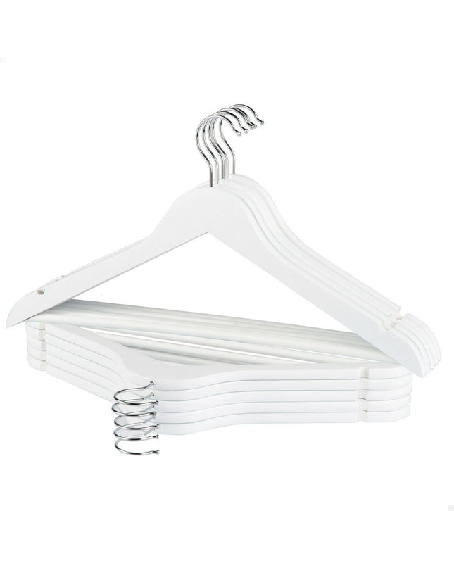 Max Home wooden and steel Kleerhangerset with 10 pieces, ideal for home storage and organization, measuring 44.5 x 23 x 1 cm.