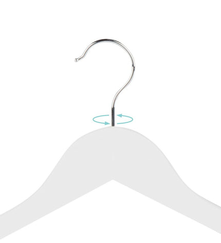 Set of four Max Home white wooden and steel hangers with 20 pieces, ideal for home storage and organization.
