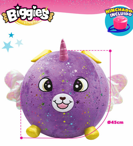 Set of four purple Eolo plush inflatable toys, 45x45x45 cm, soft plastic plush toys for play and comfort.