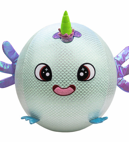 Set of four Eolo Celeste plush plastic inflatable toys, 45x45x45 cm, soft and colorful for playful indoor and outdoor fun.