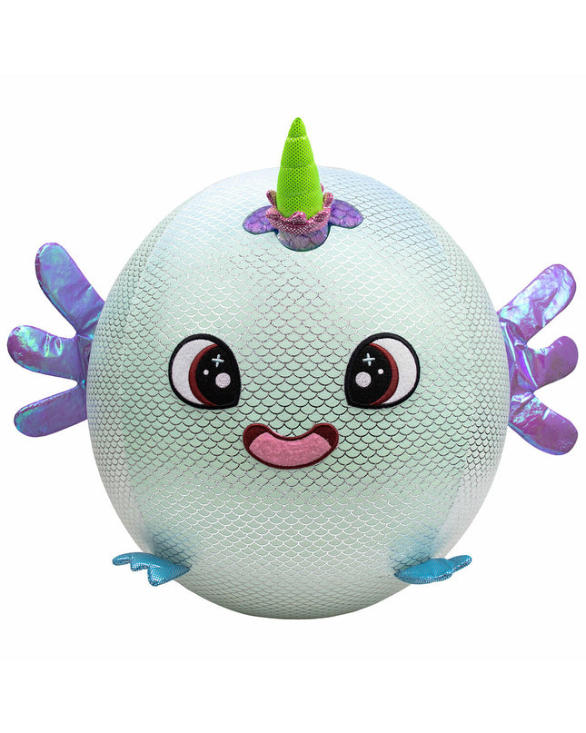 Set of four Eolo Celeste plush plastic inflatable toys, 45x45x45 cm, soft and colorful for playful indoor and outdoor fun.