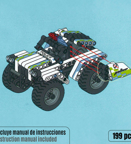 IM Master Bouwspel IM Master 199 onderdelen speelgoed en games, close-up of colorful building components and bricks.