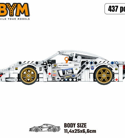BigBuy Kids Bouwspel Auto 437 onderdelen, colorful plastic toy car parts arranged on a white background.