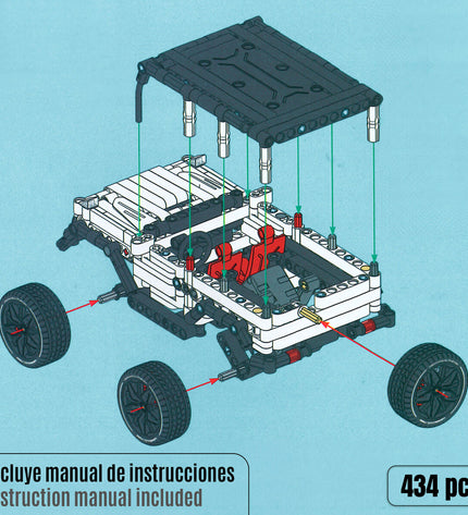 Colorful Bouwspel Auto 434 onderdelen toy set by BigBuy Kids with various plastic car parts for creative play.