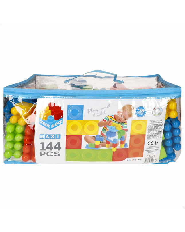 Color Block Bouwstenen Color Block 144 onderdelen, colorful building blocks for creative play and construction.