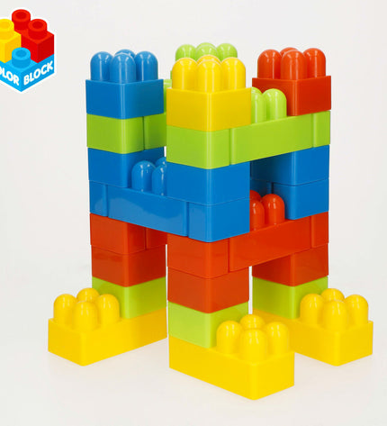 Color Block Bouwstenen Color Block 144 onderdelen speelgoed, multicolor plastic building blocks for creative play.