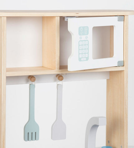 Two BigBuy Kids toy kitchen sets, 57x85x30 cm, designed for imaginative play, featuring realistic kitchen accessories and details.