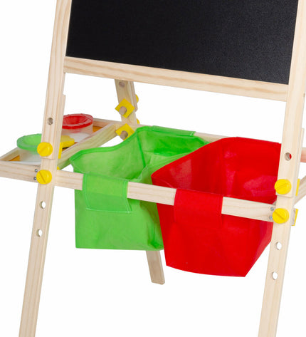 Colorbaby double-sided chalkboard set, 57x93x59 cm, for creative activities, featuring two sturdy, versatile blackboards for kids' play.