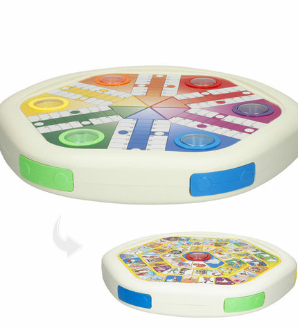 Set of six CB Games Mens-Erger-Je-Niet board game pieces, colorful plastic tokens for the classic family game.