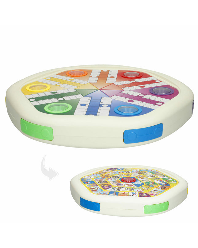 Set of six CB Games Mens-Erger-Je-Niet board game pieces, colorful plastic tokens for the classic family game.