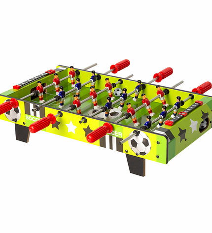 Two CB Games foosball tables, 60x14x32 cm, designed for play and fun, with detailed soccer-themed features.
