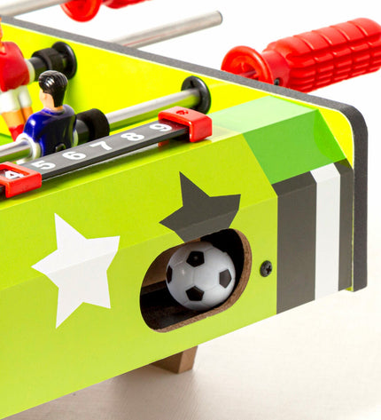 Pair of CB Games foosball tables, 60 x 14 x 32 cm, featuring colorful rods and miniature players for tabletop gameplay.