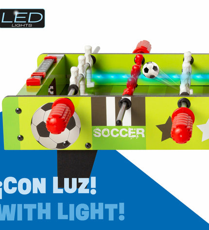 Two CB Games table football game sets measuring 60 x 14 x 32 cm, featuring miniature football tables for indoor play.