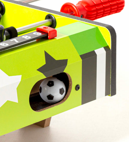 Pair of CB Games tabletop foosball tables, 60x14x32 cm, designed for fun gameplay and entertainment.