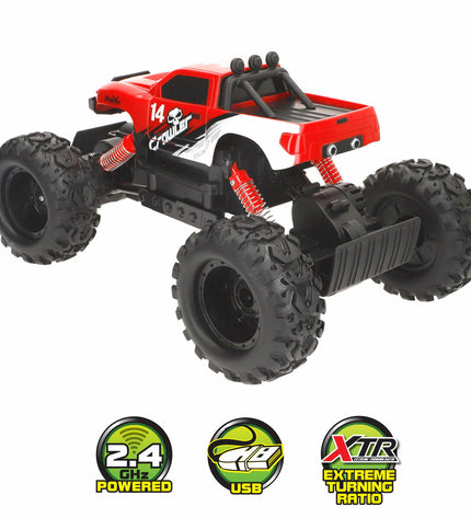 Two Maisto remote-controlled toy vehicles with orange and black bodies, designed for play and remote operation.