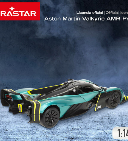 Two Aston Martin remote control police cars, 1:14 scale, measuring 36 x 8 x 14 cm, featuring detailed design and police markings.