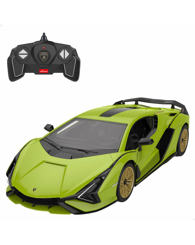 Two Lamborghini remote control police cars, detailed toy vehicles for children, with realistic police features and vibrant colors.