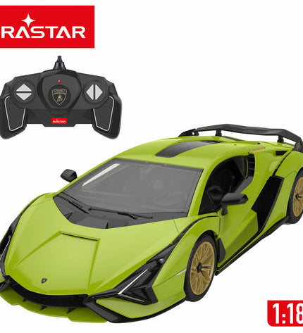 Two Lamborghini remote control police cars, detailed toy vehicles designed for play and display, featuring black and white police livery.