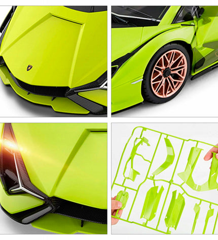 Two Lamborghini remote control police cars shown, detailed toy vehicles perfect for play and collection.