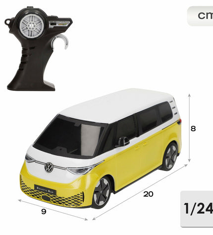 Six Volkswagen remote control police cars, 20 x 8 x 9 cm, toy vehicles for children, displayed in a set.