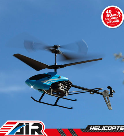 Four Colorbaby remote-controlled helicopters in vibrant colors, toy vehicles for children, displayed on a white background.
