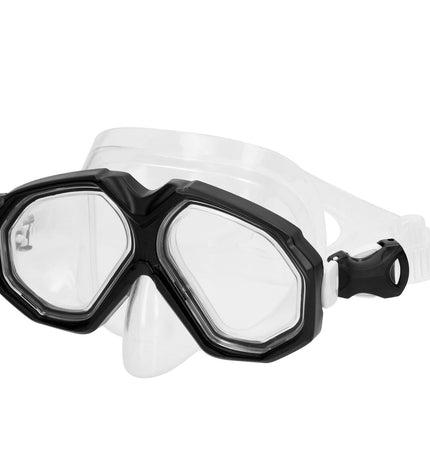 Six AquaSport black diving goggles for water sports and outdoor activities, shown in a close-up image.