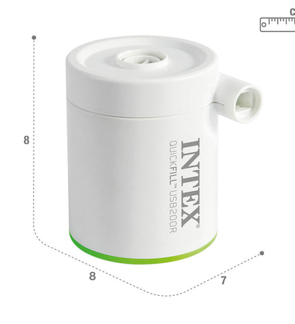 Intex electric air pump for camping and outdoor activities, with multiple nozzles and power cord visible in the image.