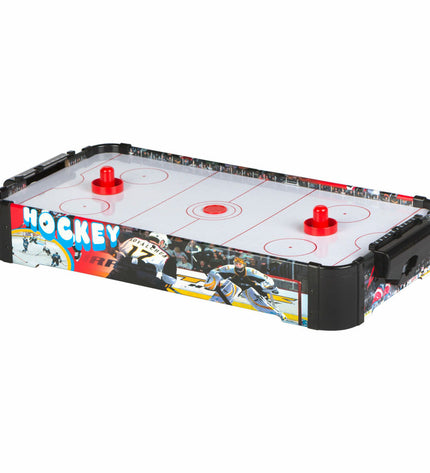 Two Colorbaby hockey tables measuring 69x10x36 cm, designed for kids' arcade-style game fun with colorful, compact design.
