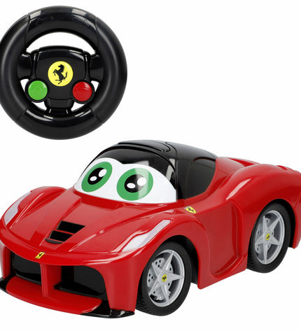 Set of four Ferrari police car toys with remote control, measuring 21 x 10 x 11 cm, ideal for children’s play and racing.