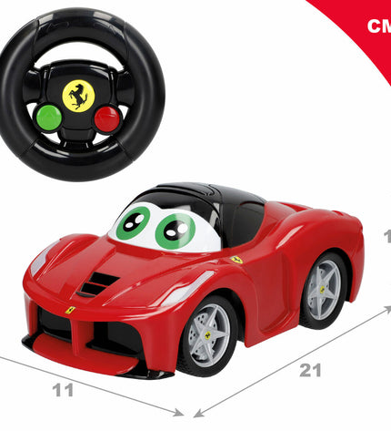 Set of four Ferrari remote control police cars, 21 x 10 x 11 cm, toy vehicles for children, detailed with Ferrari branding.