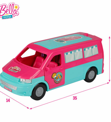 Two toy playsets measuring 35x14x14 cm from BigBuy Kids, featuring colorful doll and action figure accessories.