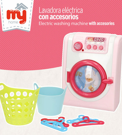 Set of six BigBuy Kids toy washing machines, 14x19x9 cm, pretend play appliances for kids, realistic toy laundry machines.