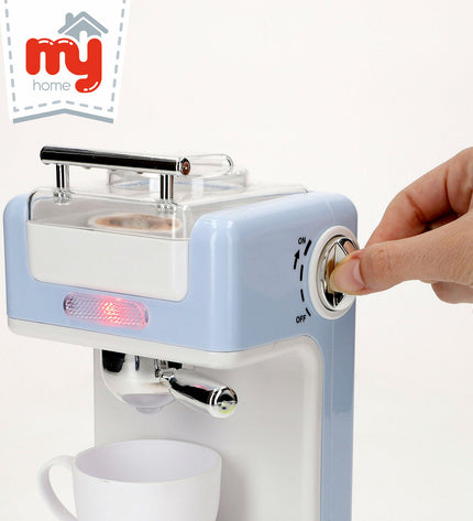 Set of six toy coffee machines by BigBuy Kids, pretend play kitchen gadgets for kids in colorful plastic design.