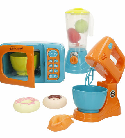 Set of six toy kitchen utensils in 20x12x11 cm size from BigBuy Kids, part of playful imitations and games collection.