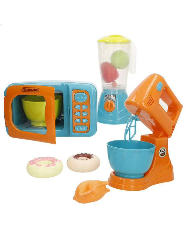Set of six toy kitchen utensils in 20x12x11 cm size from BigBuy Kids, part of playful imitations and games collection.