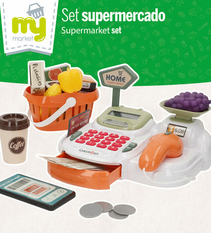Set of four BigBuy Kids toy cash registers, 23x14x17 cm, for imaginative play and pretend shopping activities.