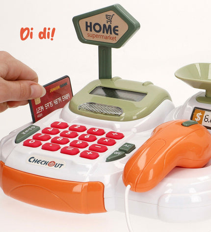 Set of four BigBuy Kids toy cash registers, 23x14x17 cm, ideal for pretend play and imitative games for children.
