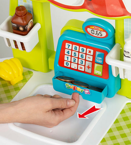 Set of two BigBuy Kids toy supermarket playsets, 66x68x25 cm, for imaginative role-playing and pretend shopping.