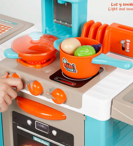 Two BigBuy Kids toy kitchens measuring 78x87x28 cm, realistic playsets for imaginative cooking and role-playing fun.
