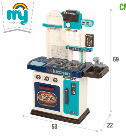 Set of two BigBuy Kids toy kitchens, 53x69x22 cm, with realistic details for imaginative play in children's pretend kitchen games.