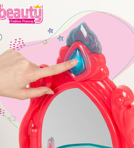 Two BigBuy Kids toy dressing tables, 57x75x34 cm, designed for pretend play with mirrors, drawers, and colorful details.