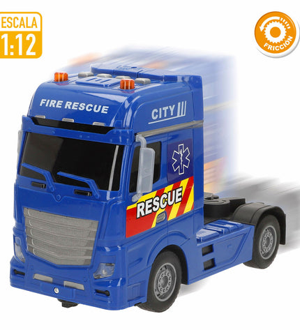 Two Speed & Go toy trucks, cargo carriers, measuring 55x17x12 cm, designed for play and vehicle collections