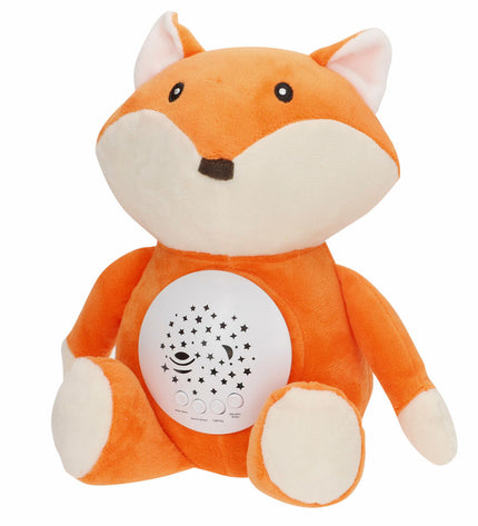 Colorbaby plush toy with LED projector, soft plastic stuffed animal, measuring 25x27x13 cm, set of four colorful plush toys
