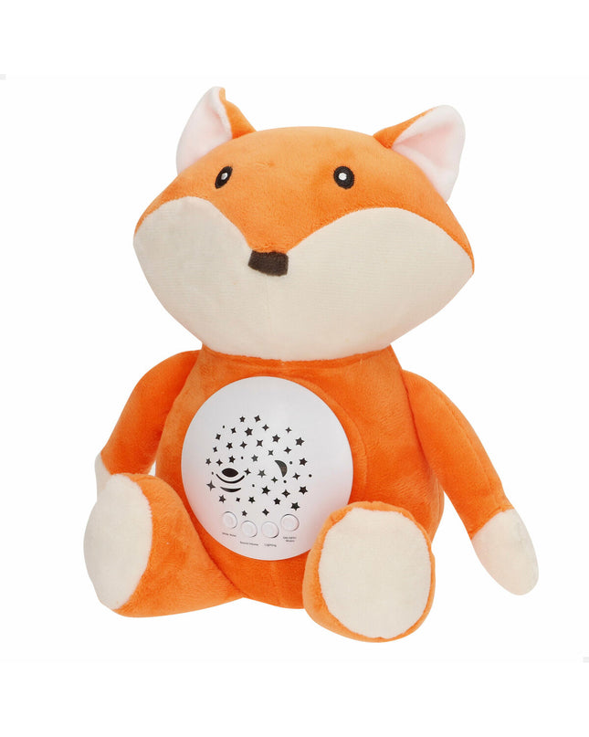 Colorbaby plush toy with LED projector, soft plastic stuffed animal, measuring 25x27x13 cm, set of four colorful plush toys