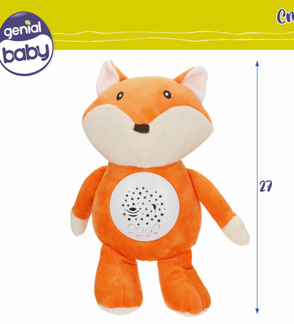 Colorbaby plush toy with LED projector, soft plastic cuddle buddy in 25x27x13 cm, perfect for children's play and comfort.