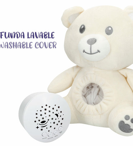 Colorbaby plush cuddly toy with built-in LED projector, soft plastic material, measures 20x25x12 cm, set of four.